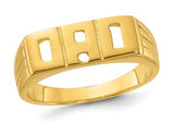 Men's DAD Ring in Yellow Plated Polished Sterling Silver
